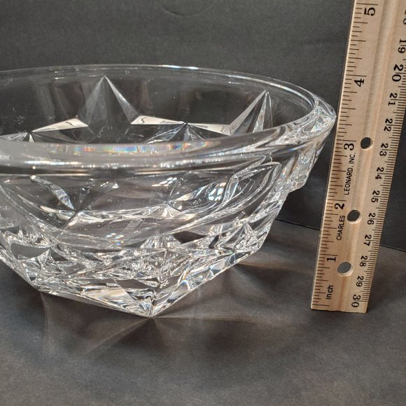 Vintage Tiffany Glass Bowl, Star Design, Cut Lead Crystal 8" Signed, Informatica - Picture 10 of 10